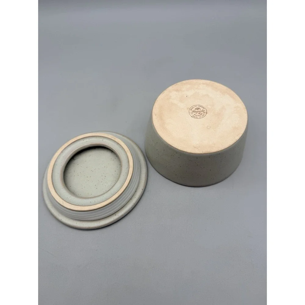Magnolia Home Joanna Gaines Stoneware Canister Set Cream Speckled Lidded HTF